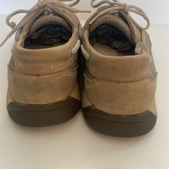 SPERRY TOP SIDER WOMEN'S 9774829 INTREPID BEIGE LEATHER BOAT SHOES SZ 8M - Picture 2 of 6